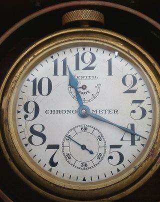 Gimbaled Zenith 8 Day Ships Clock Up Down Indicator Vintage WWII Military 3