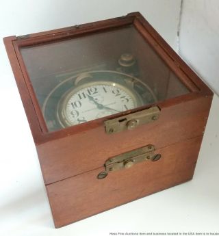 Gimbaled Zenith 8 Day Ships Clock Up Down Indicator Vintage WWII Military 5