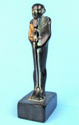 Ancient Egyptian God Ptah Statue Verdigris Bronze Metal Deity Figurine Egypt