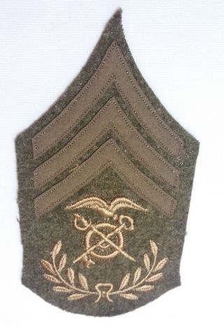 Wwi U.  S.  Army Quartermaster Sergeant Rank Chevron Insignia Wool Patch