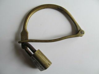 Antique - Brass Hasp & Staple,  Bank Coin Bag Lock,  And Yale Junior Padlock