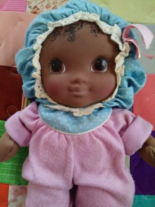 Vtg 80 ' s Rare Playskool African American Baby Jammie Pies Plush Doll 2