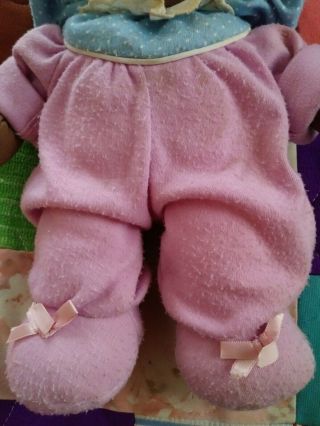 Vtg 80 ' s Rare Playskool African American Baby Jammie Pies Plush Doll 4