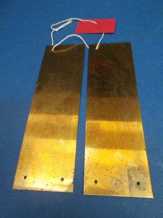 Brass Door Finger Plates ? Edwardian Blemished 23cm Long X 6.  9cm Wide