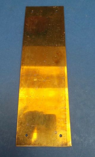 Single Brass Door Finger Plates ? Edwardian Blemished 23cm Long X 6.  9cm Wide