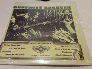 Kiss 1976 Destroys Anaheim Color Wax 34/100 Rare Vtg Htf