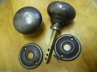 Cast Iron Door Knobs 1set Industrial Vintage Style Rim Mortice Handles