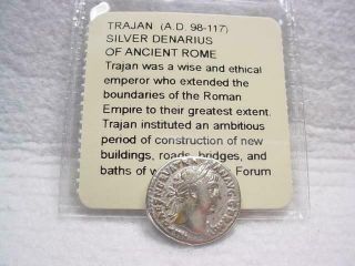 Noblespirit Ancient Rome Silver Denarius Trajan A.  D.  98 - 117 Vf