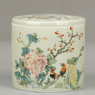 4.  3 " Chinese Famille - Rose Porcelain Flowers Birds Cricket Jar Pot Kettle 大清光绪年