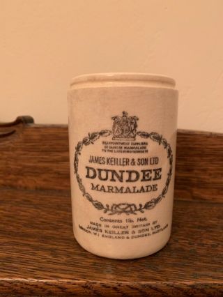 Antique Vintage Dundee Marmalade Jars Kitchen Crock Crackle Patina Pot England.