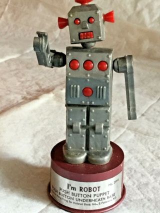Vintage Kohner Bros.  Thumb Push Up Puppet I’m Robot