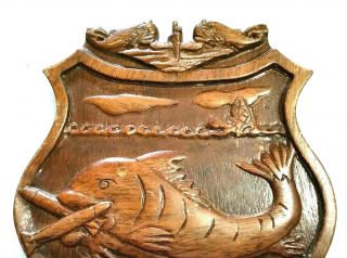 USS Spot SS - 413 Submarine Plaque US Navy,  Carved Wood WWII Era Diesel Boat 3