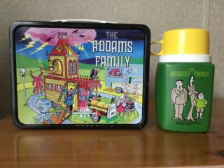 Vintage 1974 The Addams Family Lunchbox And Thermos