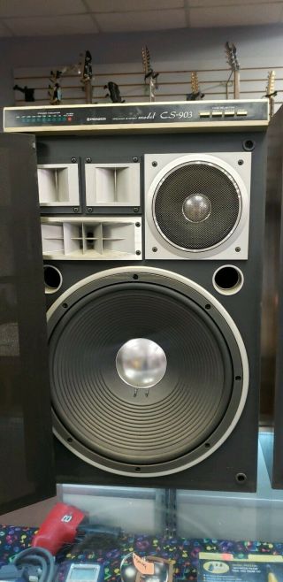 Vintage Pioneer CS - 903 Floor Standing Hi - Fi Tower 4 way Speakers 15” (Pair) 2