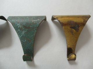 X9 Vintage / Antique Copper & Brass Dado Rail Picture Hanging Hooks 3