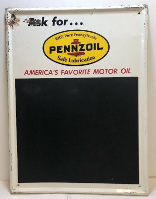 Vintage 1965 Pennzoil Motor Oil Gas Station Chevrolet Ford Dodge 24 " Metal Sign