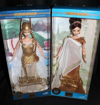 2003 Mattel Dolls Of The World Set Princess Of The Vikings And Of Ancient Greece
