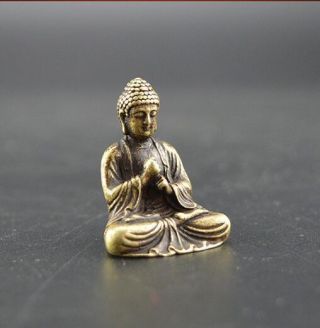 DISTINCTIVE CHINA ' S BRASS SAKYAMUNI BUDDHA SMALL STATUE 2