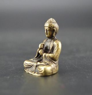 DISTINCTIVE CHINA ' S BRASS SAKYAMUNI BUDDHA SMALL STATUE 3