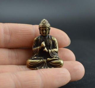 DISTINCTIVE CHINA ' S BRASS SAKYAMUNI BUDDHA SMALL STATUE 4