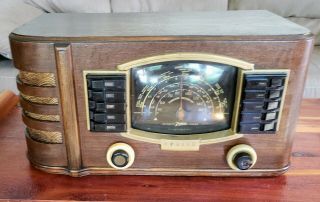Vintage Zenith Am Tube Wood Cabinet Radio