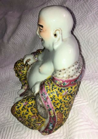 FINE 18th/ 19thC Antique CHINESE PORCELAIN BUDDHA FIGURE marked FAMILLE ROSE 5