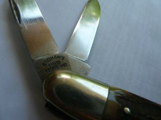 Vintage Stidham ' s Hand Forged Dog Knife Solingen Whittler Three Blade Stag 8