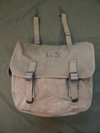 Wwii / Ww2 U.  S.  Army,  M - 1936 Field Bag,  Wwii Musette Bag,  Dated 1941,  Rubberized
