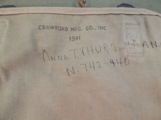 WWII / WW2 U.  S.  Army,  M - 1936 Field Bag,  WWII MUSETTE Bag,  Dated 1941,  Rubberized 4