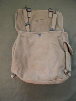 WWII / WW2 U.  S.  Army,  M - 1936 Field Bag,  WWII MUSETTE Bag,  Dated 1941,  Rubberized 5