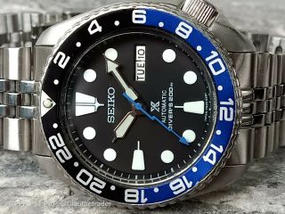 Vintage Seiko Diver 6309 - 7290 Black Padi Mod Slim Turtle Automatic Men Watch 722