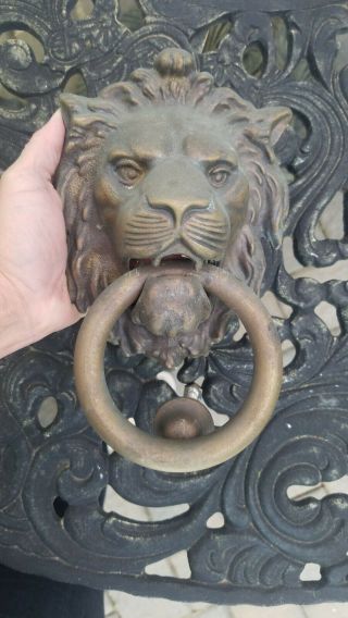 Antique? Vintage? Large Lion Head Door Knocker From Antique Connecticut House