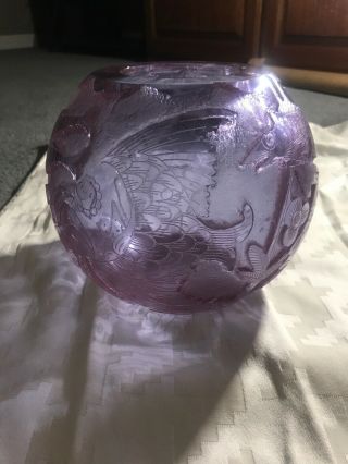 Rare Antique Signed Moser Glass Globe Vase 6