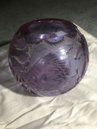 Rare Antique Signed Moser Glass Globe Vase 9