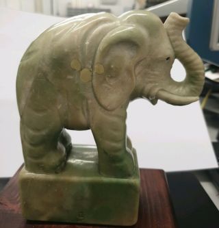 LARGE JADE JADEITE ELEPHANT APRROX 18.  5CM TALL FOR AGE 4