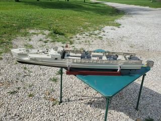 Vintage Rc Military Boat 55 In Long