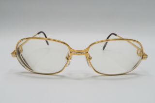 Vintage Cartier Panthere 1989 GOLD Rx Eyeglasses Frames 54[]15 Louis santos A518 2