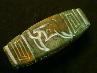 Chinese Old Jade Hand Carved Amulet Mask Square Cong Pendant Vaa050 2