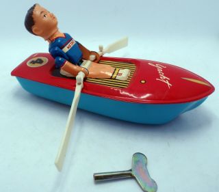CHINA MS 750 Yacht rowing boat wind - up tin toy 4