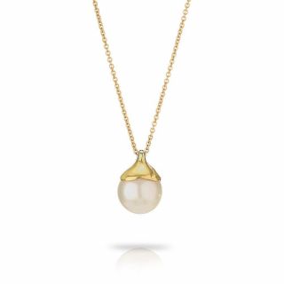 Tiffany & Co.  18k Yellow Gold Necklace With Peretti Pearl Pendant