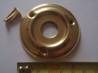A 60 Mm Diameter Pressed Brass Door Knob Rose / Back Plate For Rim Lock Fit Etc