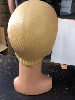 Vintage 1930 ' s ' 40s Art Deco Mannequin Head Store Hat Display Chalkware 2