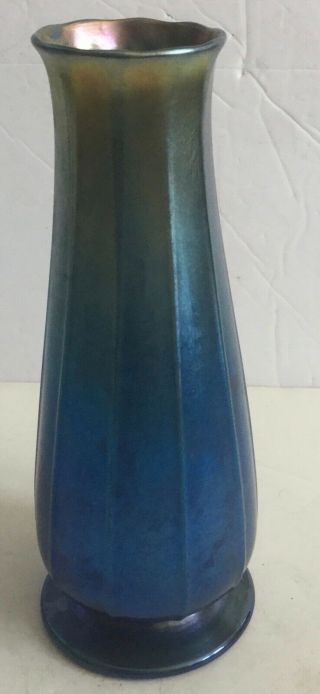 Antique Louis C.  Tiffany Signed Blue Favrile Vase - Ols Esate 11