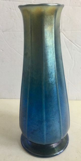Antique Louis C.  Tiffany Signed Blue Favrile Vase - Ols Esate 3