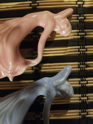 Vintage 70s Art Deco Porcelain Dancing Lady Figurine pink and blue set 2