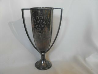 Antique Silver Plate Polo Trophy - U.  S.  Army - Fort Sheridan - 1930 - Wilcox