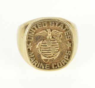 10k United States Marine Corps Service Veteran Ring Size 10 Yellow Gold 80