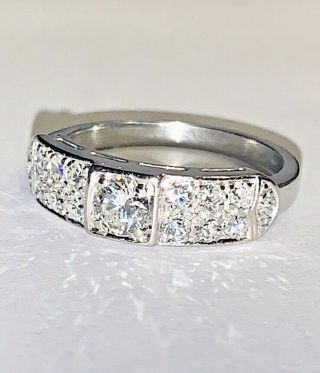 Fine Art Deco Platinum Diamond Ring, .  50 Vs/f,  Wonderful,