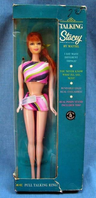 Barbie 1969 Vintage Talking Stacey Box Red Hair,  Blue Eyes