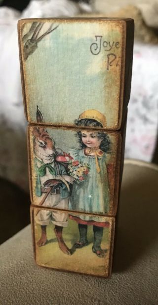 Antique Victorian Children’s Wooden Picture Blocks 2